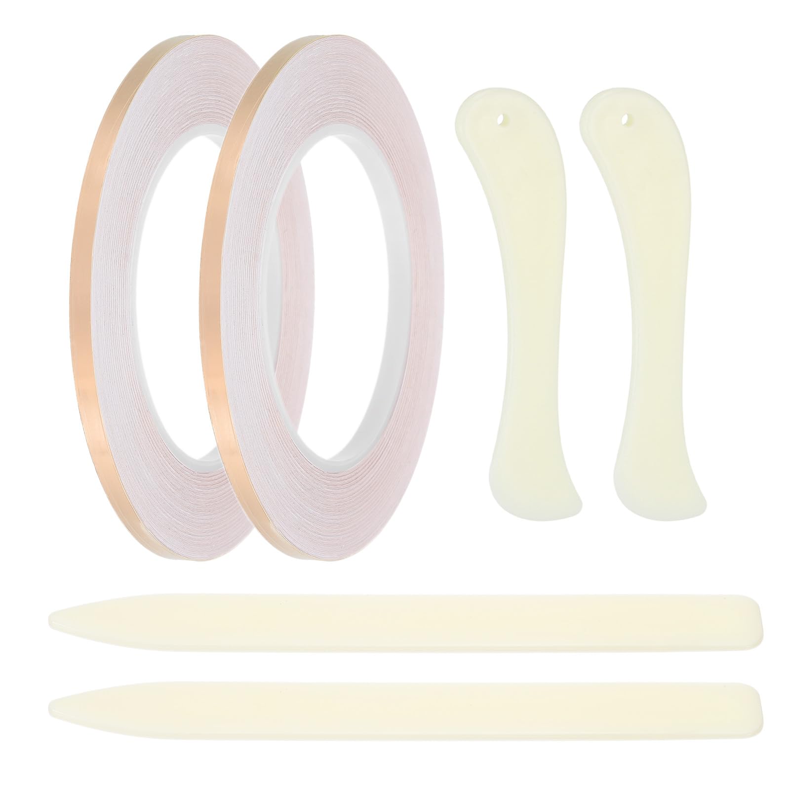 PATIKIL 36 Yard 2/9 Inch Copper Foil Tape,2 Roll Copper Tape with Single-Sided Conductive Stained Glass Foil Tool with Scraper for Stained Tools DIY Crafting