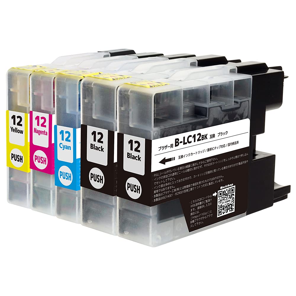 LC12 (BK×2/C/M/Y) 5本セット ブラザー用 純互換インクカートリッジ 残量表示 Morishop製 LC12-4PK商品画像