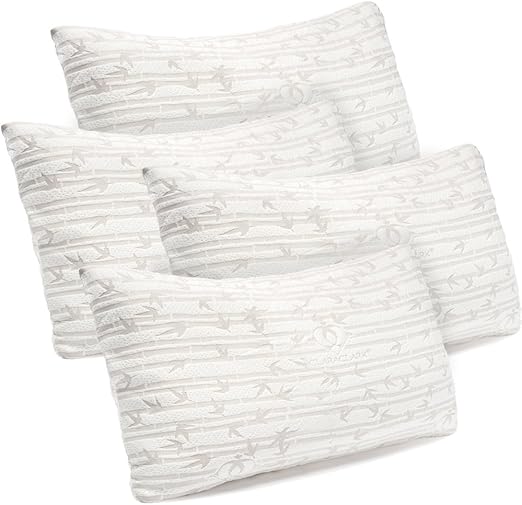 Amazon Com Clara Clark Set Of 4 Bamboo Pillow Rayon Made From