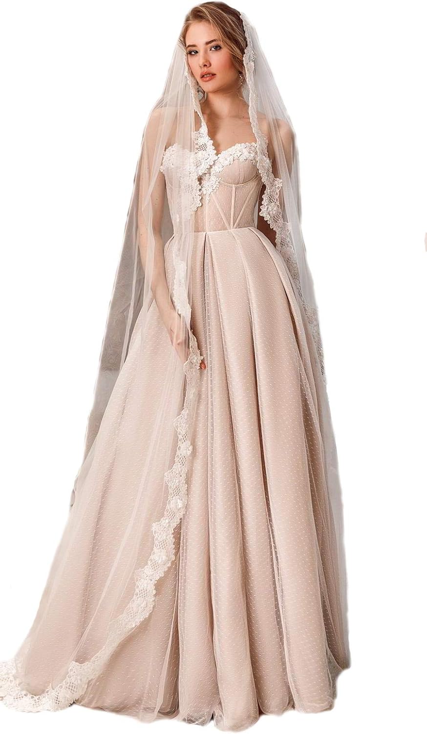 Passat Ivory 1t Long Cathedral Long Dimensional Petals Beaded