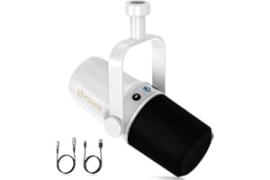 FDUCE SL40 Dynamic Microphone for Podcasting, Gaming, Live Streaming & Recording, Built-in Headphone Output, LED Mute Button,