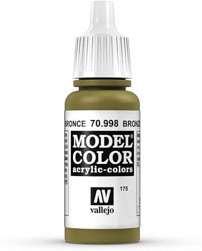 Vallejo Model Color Metallic Bronze 17 ml Acrylic Paint Brush On Bottle
