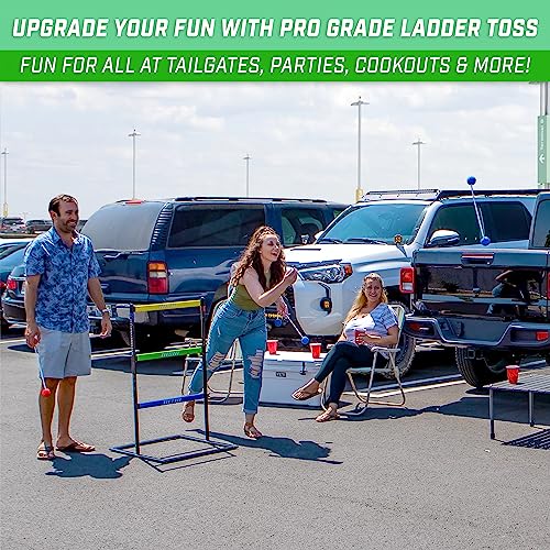 GoSports Ladder Toss Indoor & Outdoor Game Set with 6 Soft Rubber Bolo Balls and Travel Carrying Case - Choose Pro or Classic