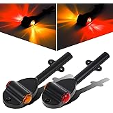 Partsam 2Pcs RED AMBER LED Trailer Fender Lights Bullet LED Clearance Marker Light Left Right Amber Front Red Rear, DOT Compl