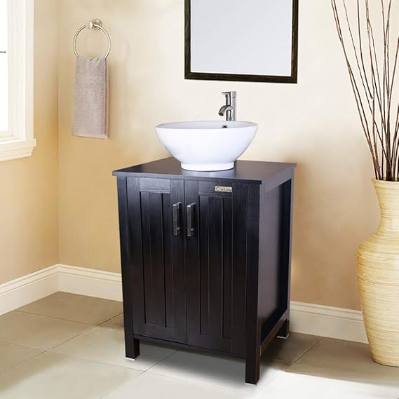 Amazon.com: 24 baños, armario de tocador para lavabo individual, parte