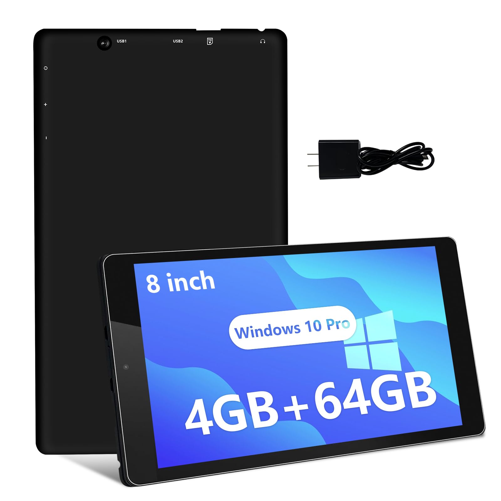 8 Inch Windows 10 Pro Tablet PC, 4GB RAM 64GB ROM, 800x1280 IPS HD Touchscreen, Intel x5-Z8350 Quad-Core CPU Windows Tablet with TF Slot/WiFi/Bluetooth/USB Port/Dual Cameras (8IN 4G+64G)