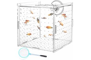 Acrylic Fish Breeding Box,Acrylic Fish Isolation Box with Suction Cups,Transparent Fish Breeder Box for Fish Tank,for Baby Fi
