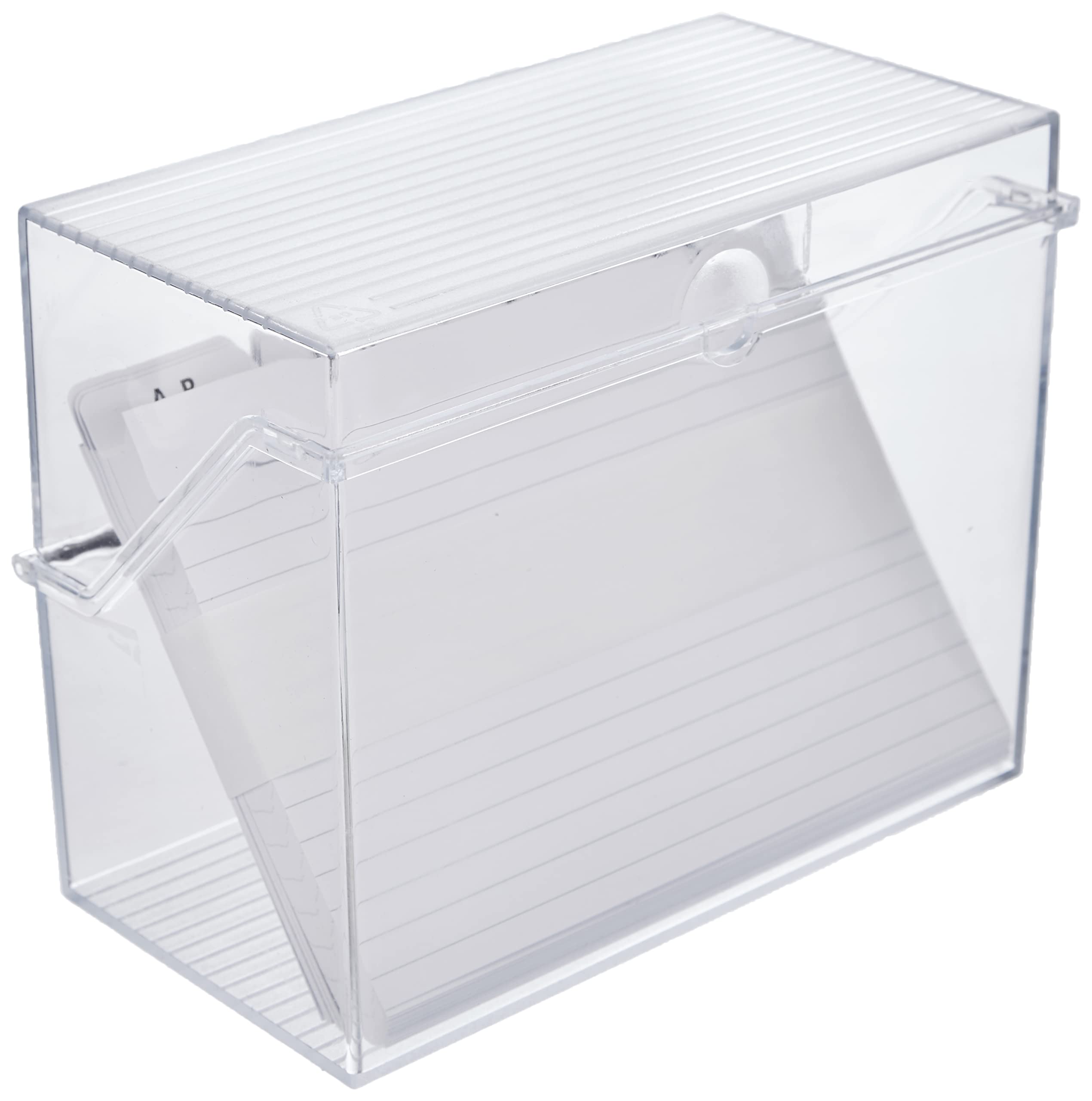 Small Card File Box A6 Crystal Clear Including 50 Cards