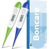 Boncare Rectal Thermometer for Baby 2 Packs (Dark Blue+Green) | Digital Thermometer with 10 Seconds Fast Reading