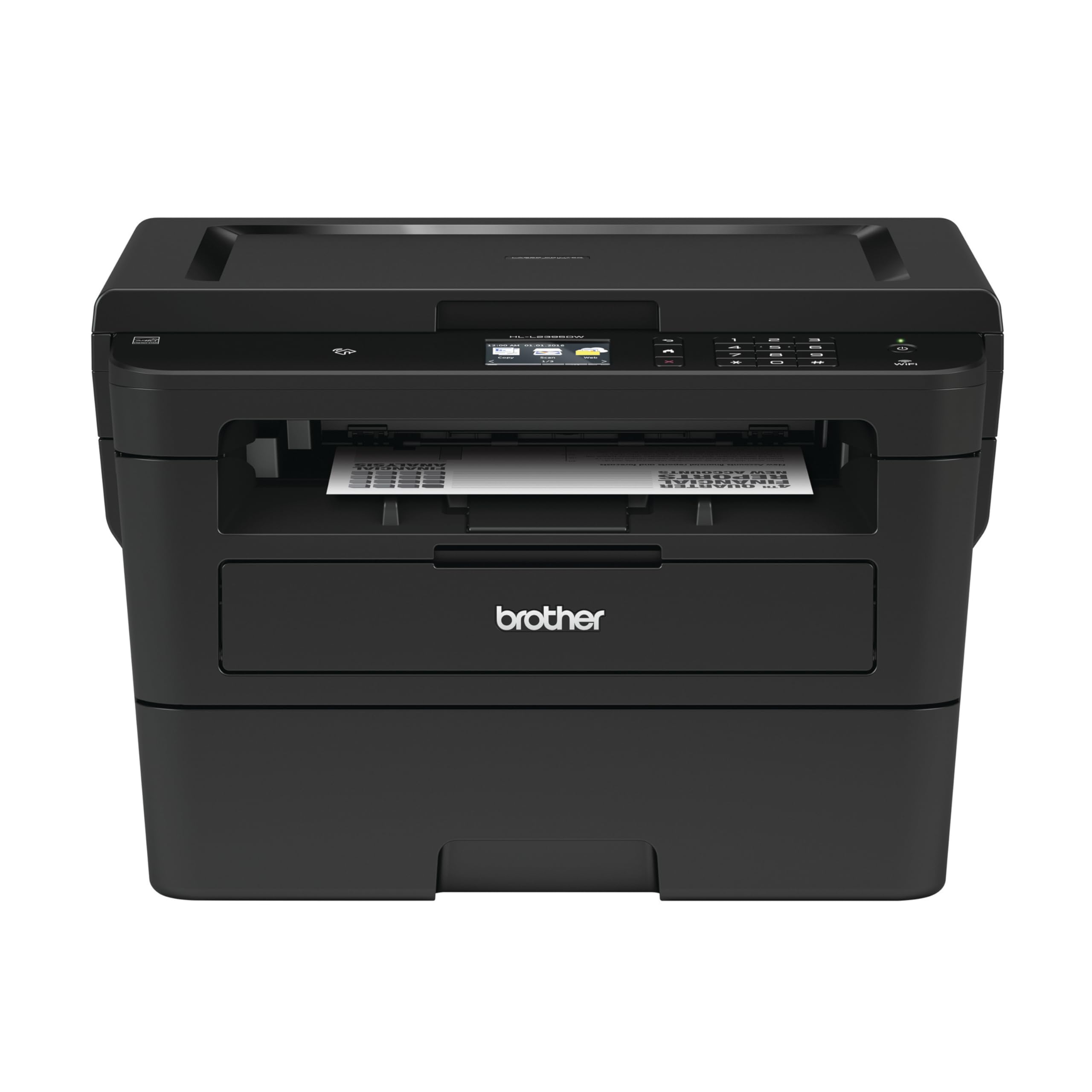 Brother Compact Monochrome Laser Printer, HLL2395DW, Flatbed Copy & Scan, Wireless Printing, NFC, Includes 4 Month Refresh Subscription Trial and Amazon Dash Replenishment Ready,Black