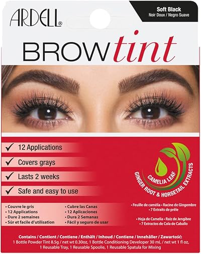 Ardell At Home Eyebrow Tint Kit Soft Black Semi-Permanent Vegan Friendly 1 Pack