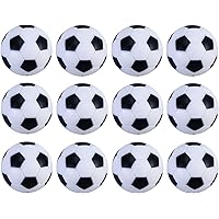 Okany Tadudu Table Soccer Foosballs Game Replacements 32mm/1.26 in Mini Football Balls Black and White, Set of 12