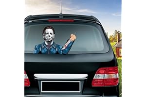 Nouiroy Halloween Rear Wiper Stickers, Funny Horror Wiper Decals 3D Reusable Funny Vinyl Decals Waterproof Rear Window Wiper Car Decor Stickers Tags for SUV Wiper Blade (Killer Michael)