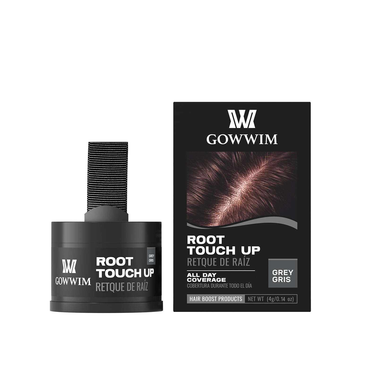 Gowwim Root Touch up Powder, Instantly Gray Hair Cover up Hairline Powder for Women & Men Waterproof and Sweatproof Root Cover Up Long-Lasting for Thinning & Loss Hair