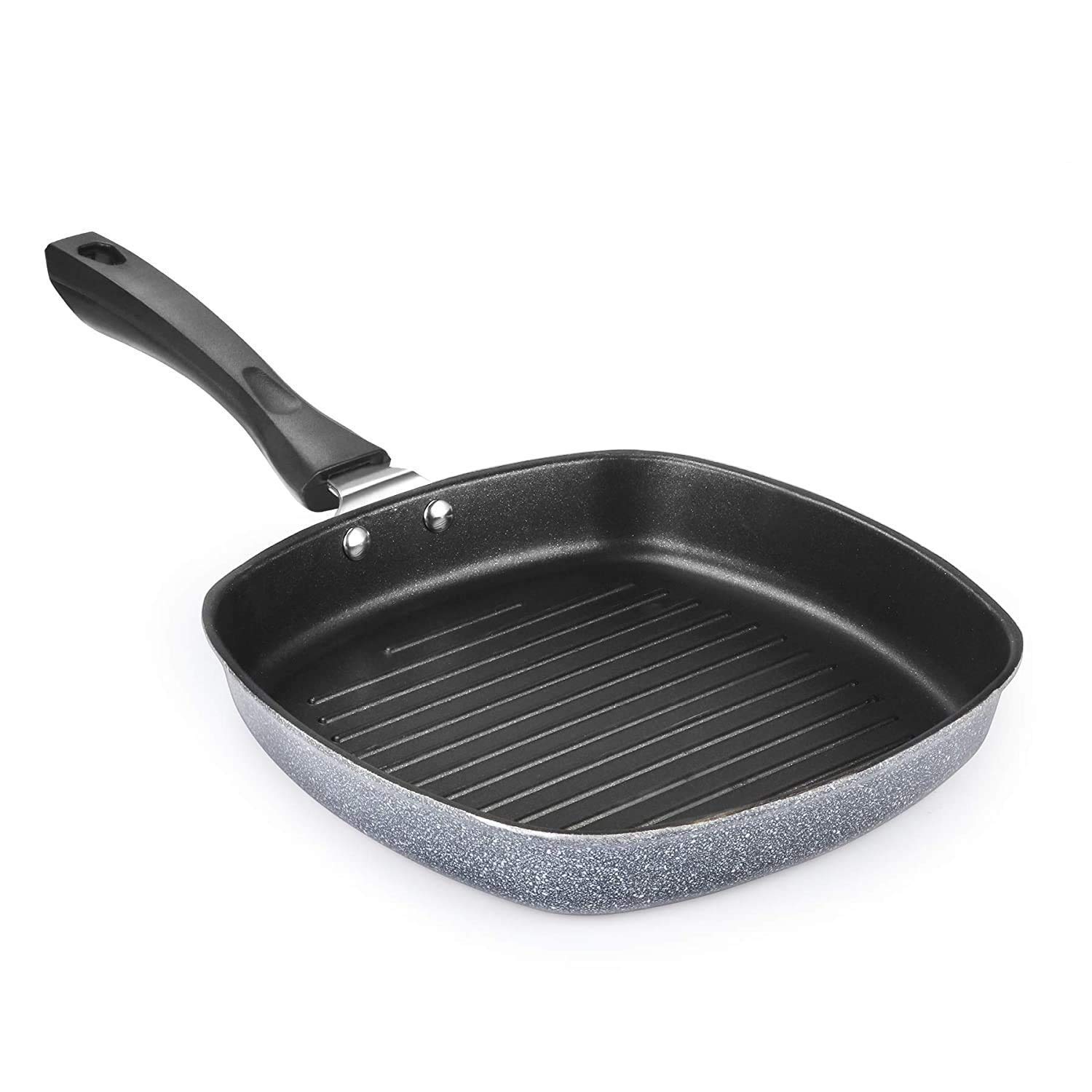 Buy Non Stick Aluminium Grill Pan 22 cm Grey Online at Low Prices in