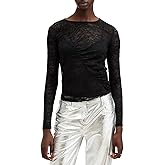 Allsaints Womens Edana Lace Ls Top