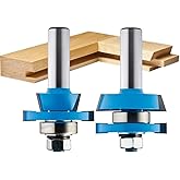 Rockler Shaker Rail and Stile Router Bit Set, 1/2 in Shank, 2 Piece | Shaker Router Bits &ndash; Clean Cabinet Door Profiles &ndash; Rail &amp; Stile Router Bits &ndash; 1/2" Shank &ndash; Precision Balanced Cutters