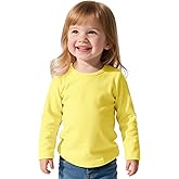 Witwot Toddler Girl Long Sleeve Shirts Soft Cotton T-Shirts Baby Girls Crewneck Basic Tees Tops for 18M-5T