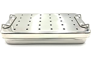 MEDIKREBS Stainless Steel Sterilization Tray 8'' x 4" x 1.5'' (20 x 10 x 4 cm)