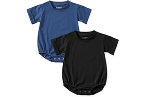Jimonda Baby Bubble Romper Boy Girl Solid Color T-Shirt Outfits Short Sleeve Bodysuit Organic Cotton 2Pcs