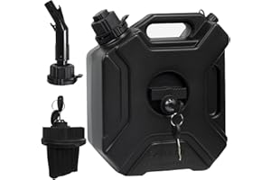 5L 1.3 Gallon Gas Can Utility Storage Cans Emergency Backup Tank with Pack Locking Mount Filling Spout for UTV ATV Motorcycle