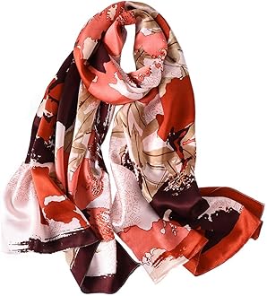 STORY OF SHANGHAIWomens 100% Natural Mulberry Silk Scarf Multi-use Scarves for Ladies