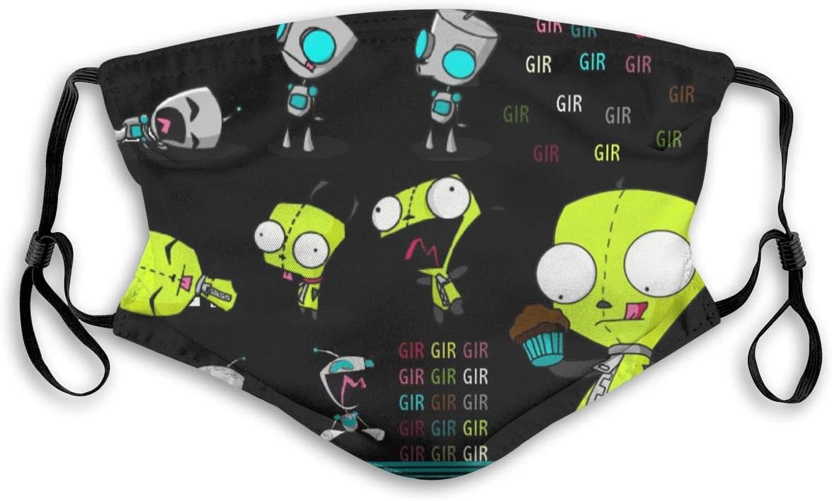Funny-Invader-zim Anti Dust Adjustable Face Mouth Filter Mask Bandanas Scarf Halloween Cycling Camping Adult Boys Girls