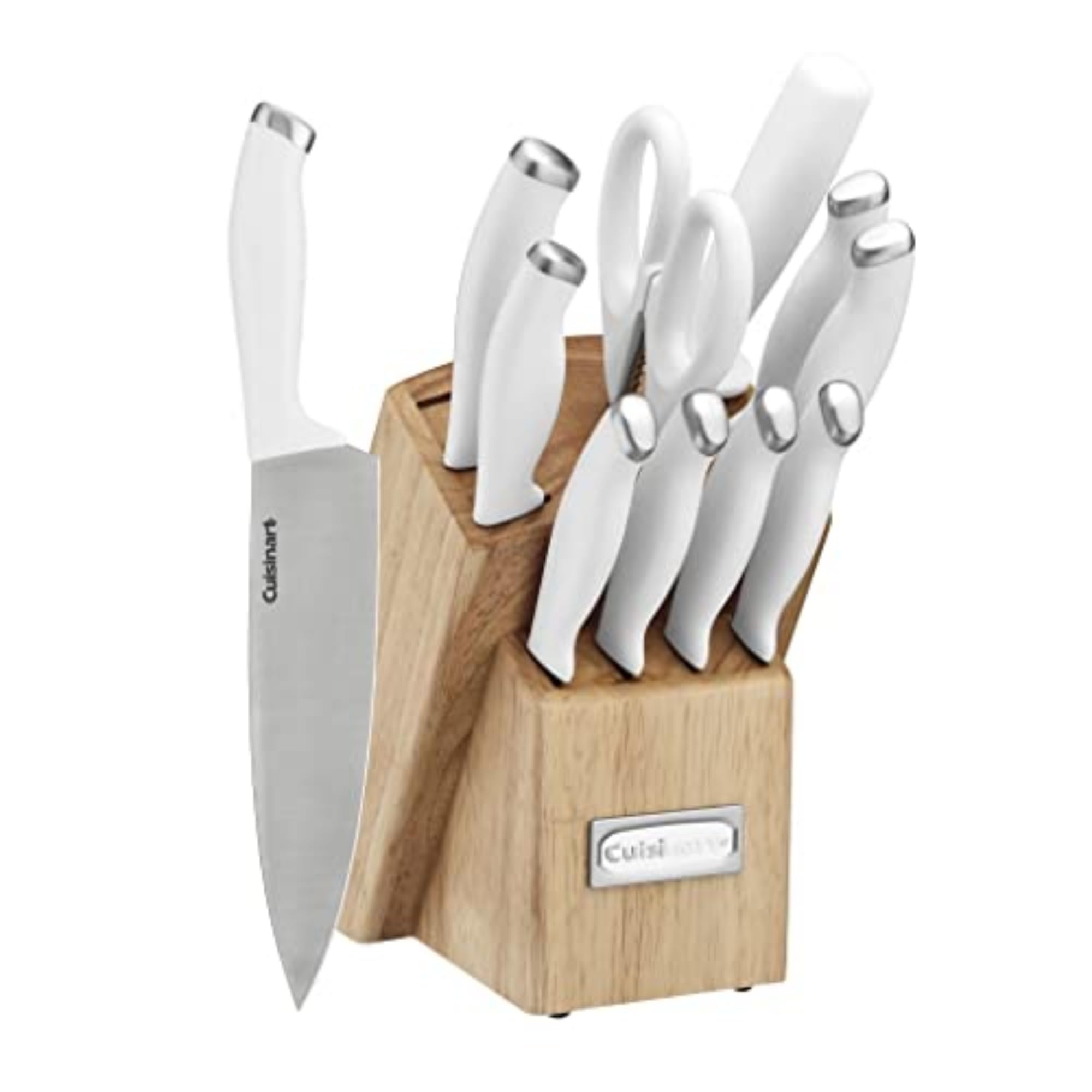 Cuisinart Block Knife Set, 12pc Cutlery Knife Set with Steel Blades for Precise Cutting, Lightweight, Stainless Steel, Durable & Dishwasher Safe, C77SSW-12P Image