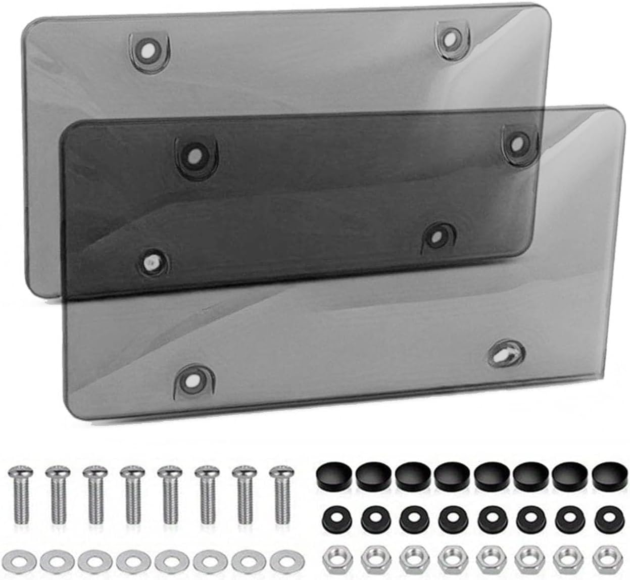 Photo 1 of ANBOO 2 Pack License Plate Cover, Clear License Plate Protector License Plate Frame for American Standard Cars,12.2"x6.3", Grey