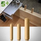 5Plus 21 Pcs Assorted Wooden Dowels M6 M8 M10 Grooved Fluted Pins Furniture view 6