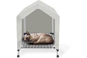 Dopliv Elevated Dog House for Outdoor or Indoor - Waterproof Dog Tent Cat House, Dog Sunshade Tent, Pet House with Removable Cover, Suitable for Small Cats Dogs