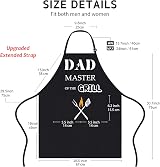 FunChaos Black Waterproof BBQ Apron for Men Dad Adjustable Pockets Grilling view 3