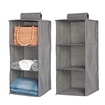 Moshtu 3 Layer Foldable Hanging Clothes Multipurpose Wardrobe