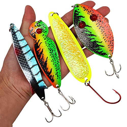 5.89inch Metal Fishing Spoons Lures,Saltwater Hard Spinners Casting