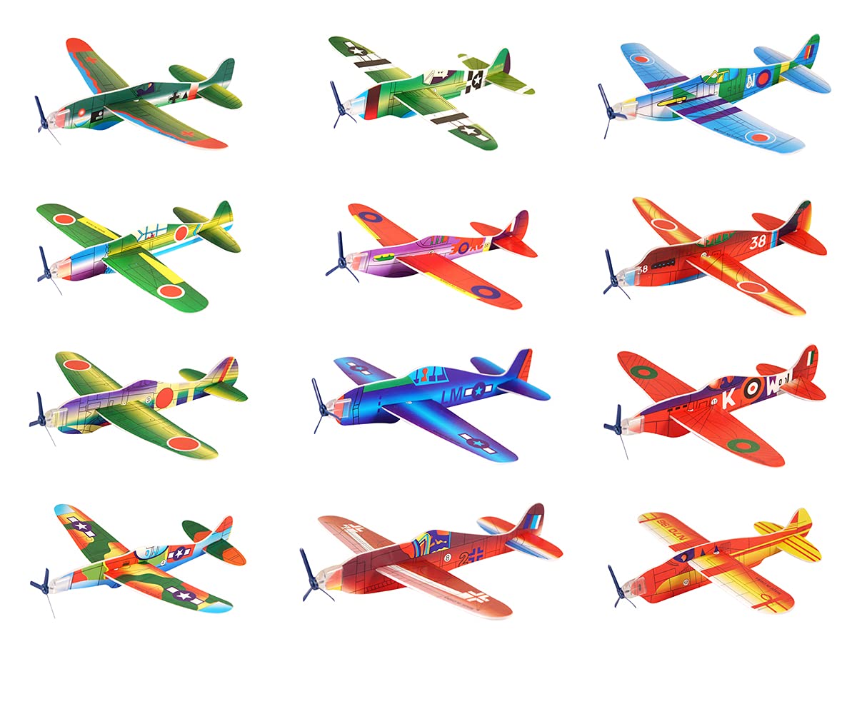 MunchieMoosKids 24 Flying Glider Planes Party Bag Fillers/Childrens Toys/Game Prizes