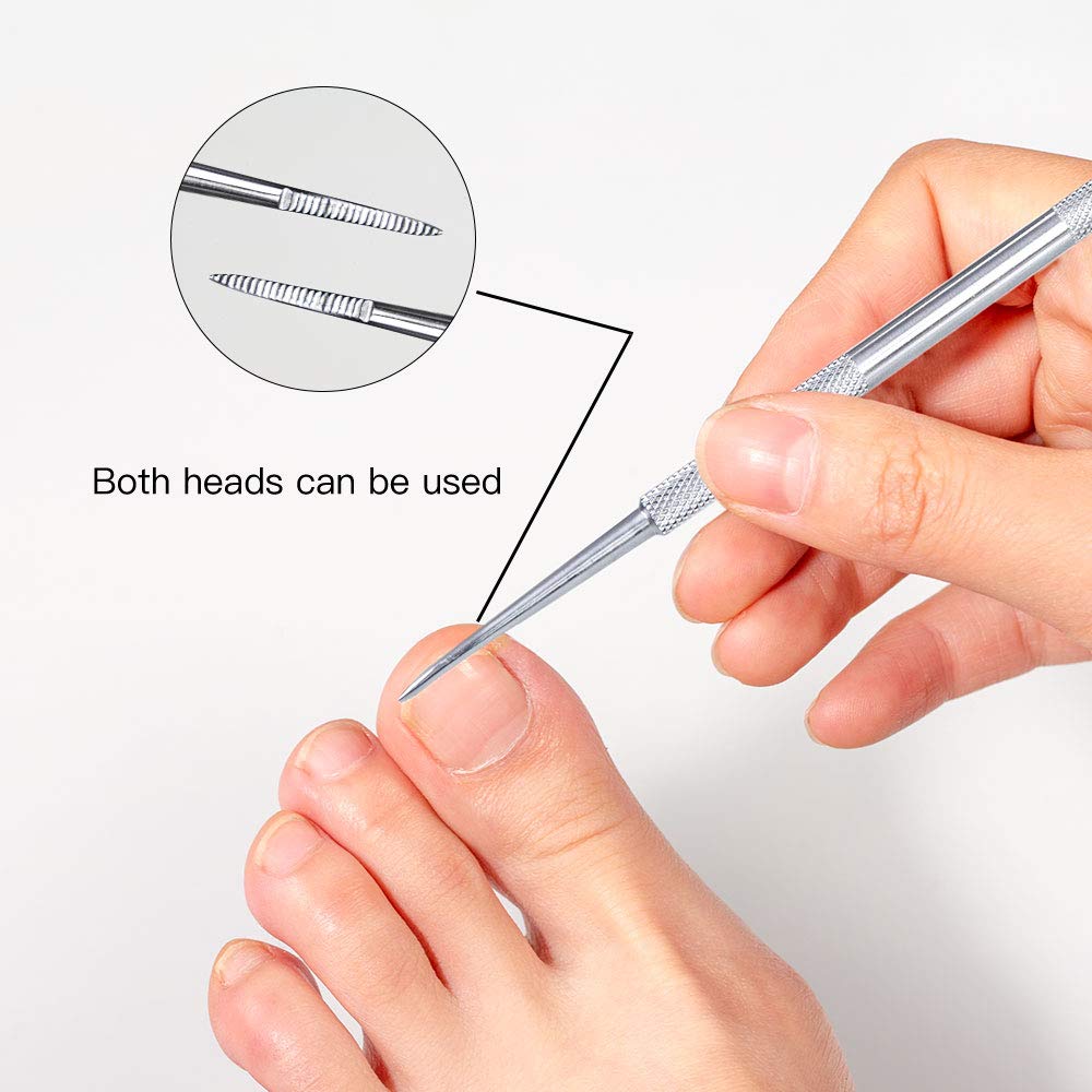 Ingrown Toenail Tool Kit, 3 Pack Stainless Steel Double Sided Pedicure Nail File Lifter Spoon Nail Pusher Cleaner Professional Pedicure Tools: Beauty