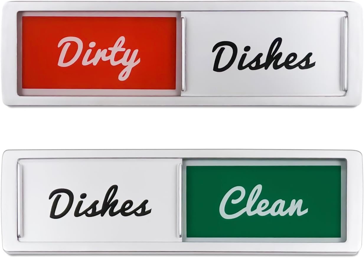 Senga Shop Clean & Dirty Dishwasher Magnet | Non Scratching,Durable, Elegant Design, Powerful Magnet, Smart Locking Slider | Minimize Dish Washing &Cleaning Hassle, Complement Your Kitchen
