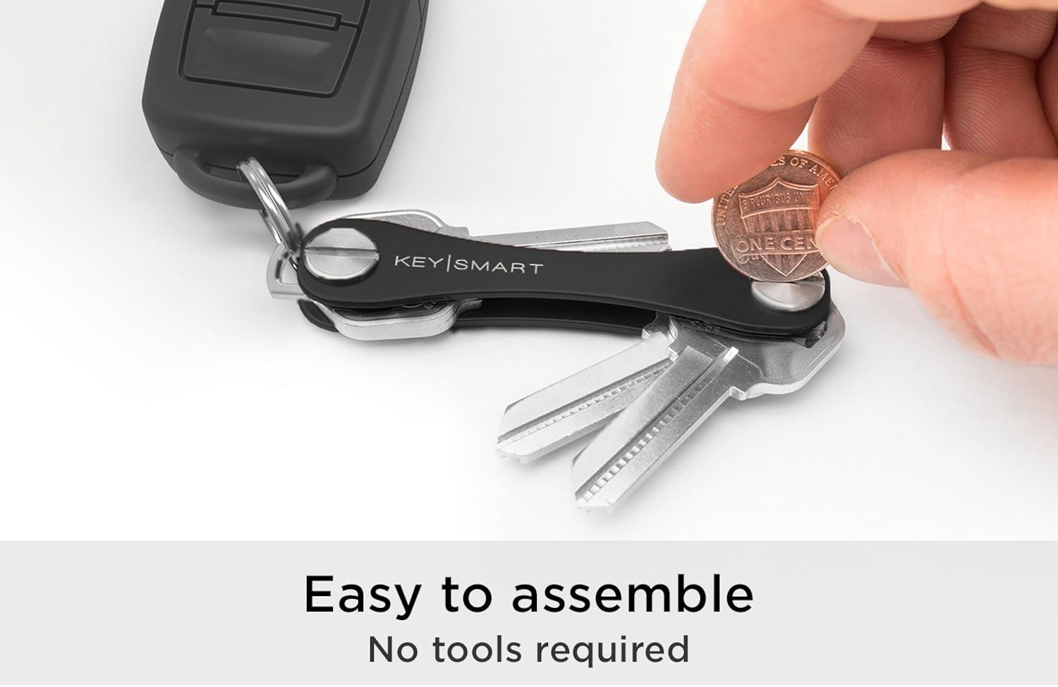 KeySmart Classic - Compact Key Holder and Keychain Organizer (up to 14 Keys, Black): Office Products