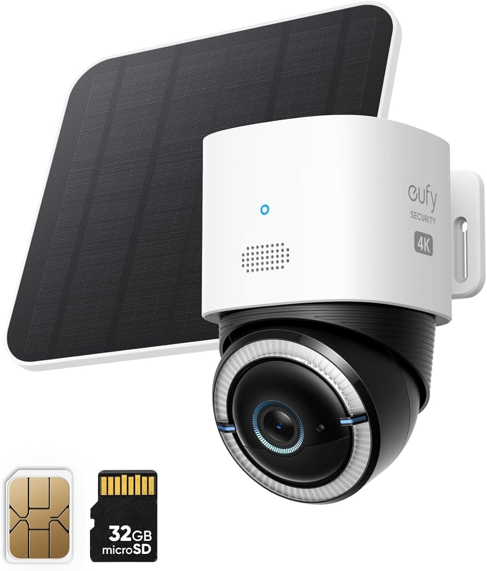 eufy Security 4G LTE Cam S330 4K AI Tracking Solar Panel Wi Fi UK SIM