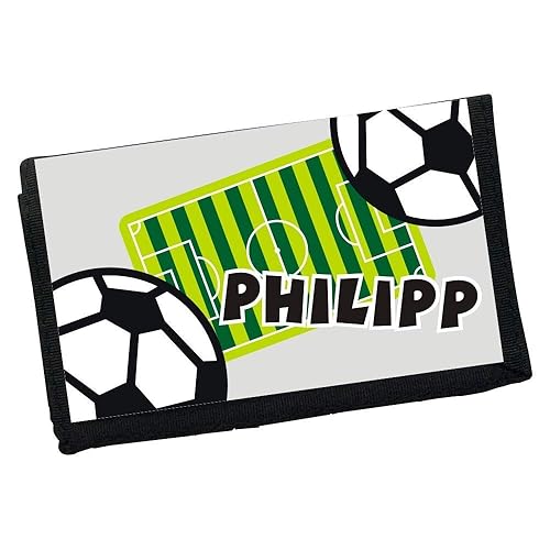 MissRompy Fussball (841) Geldbeutel mit Name Geldbörse Kindergeldbeutel Kindergeldbörse Wunschname