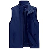 DUOFIER Men's Casual Vest Lightweight Outdoor Work Photo Cargo Sleeveless Jacket for Hiking Travel