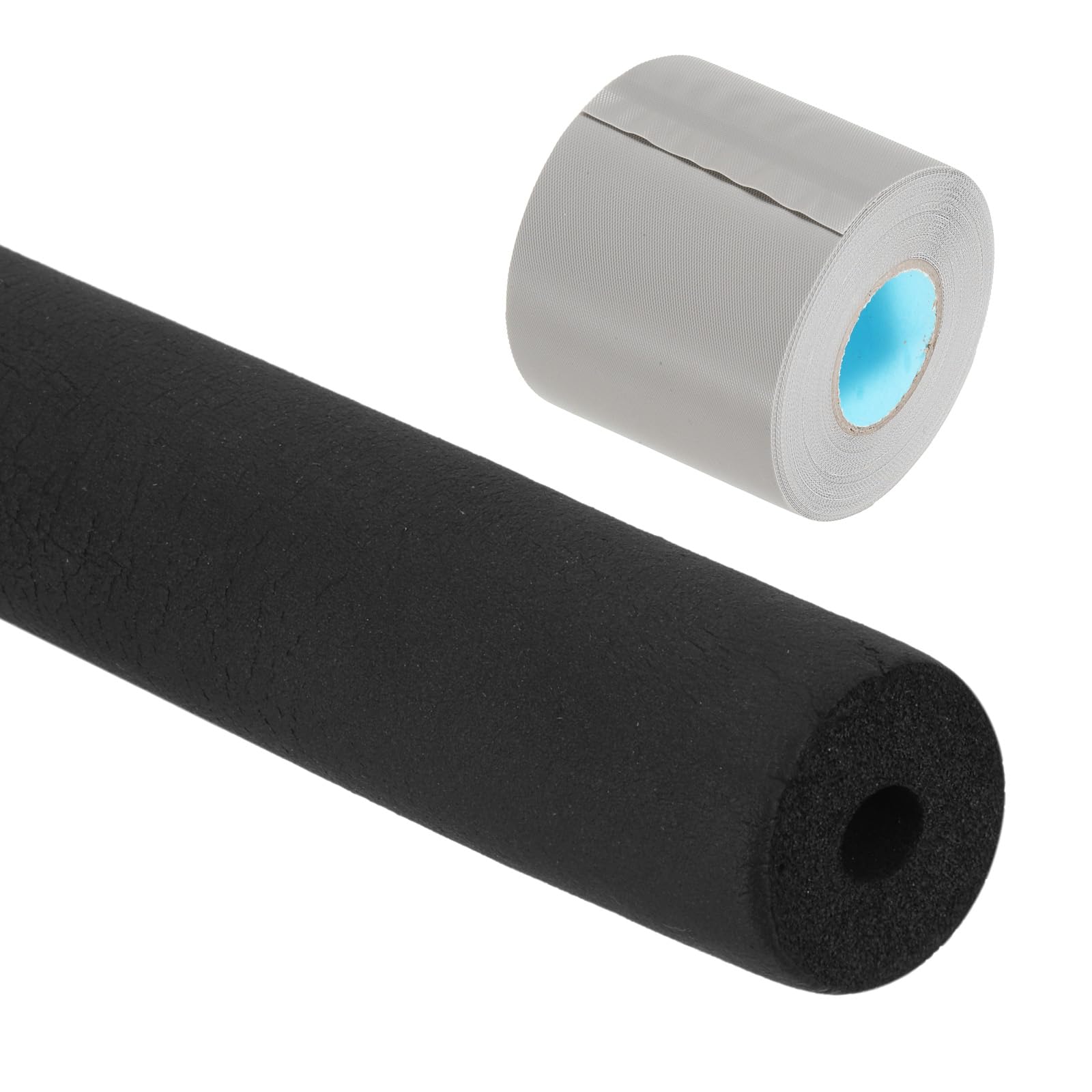 PATIKIL 1/4"(6mm) ID x 6Ft Pipe Insulation Foam Tube, Pipe Cover Wrap Roll Bar Padding Tubing with Wrapping for Handle Grip HVAC Air Conditioner