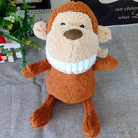 Amazon Huaqingpiju Jp スマイル大きな歯のぬいぐるみおもちゃの赤ちゃんのあけ人形露出歯の人形 黄色の猿 おもちゃ雑貨 おもちゃ