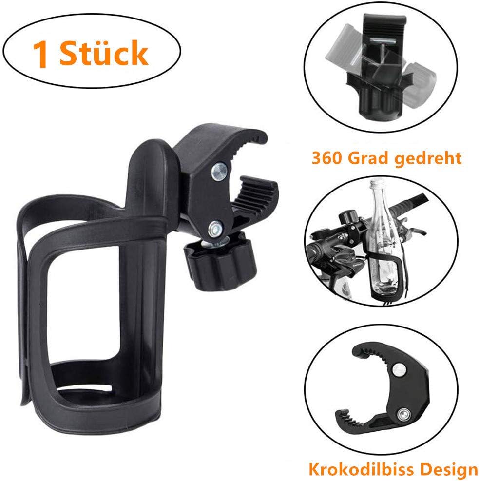 VOARGE Bicycle Bottle Holder Bicycle Drinks Holder Water Bottle Holder Rotation Without Screws Bike Cup Holder Fit Bikes, Mountain Bikes, Strollers and Wheelchair Black