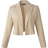 Beninos Womens Casual Blazers Open Front Cropped Blazer Jacket