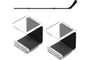 Cosmos 1 Pair Hockey Stick Wall Mount Rack - Horizontal Display Holder & Storage Organizer Hanger for Ice Hockey Stick, Space-Saving Display Bracket with Anti-Scratch Pad (Transparent Clear)