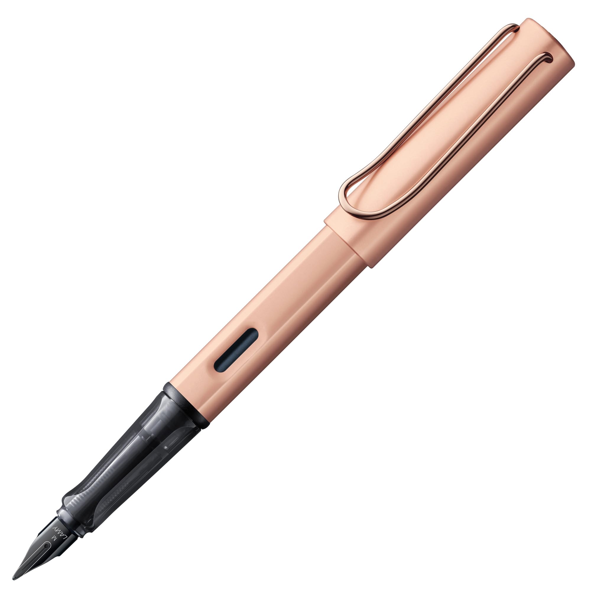 LAMY Lx rosegold fountain pen - PVD-coated nib & ergonomic grip - steel nib in size F - lightweight aluminum body – including LAMY T 10 blue ink cartridge & metal case – right-handed