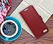 FYY [Genuine Leather Wallet Case for Samsung Galaxy S8+ Plus 2017, Handmade Flip Folio Wallet Case with Kickstand Card Slots Magnetic Closure for Samsung Galaxy S8+ Plus 2017 Wine Red