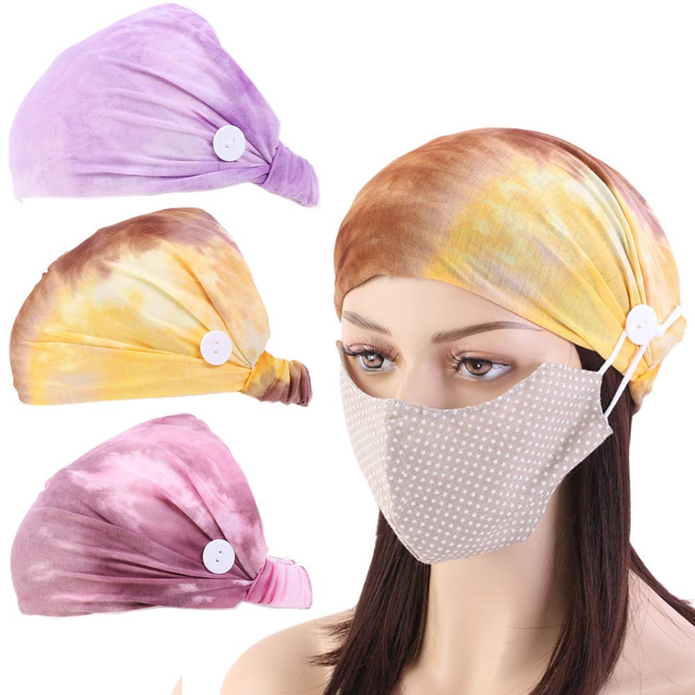 Button Headband for Nurses Doctors Elastic Headband with