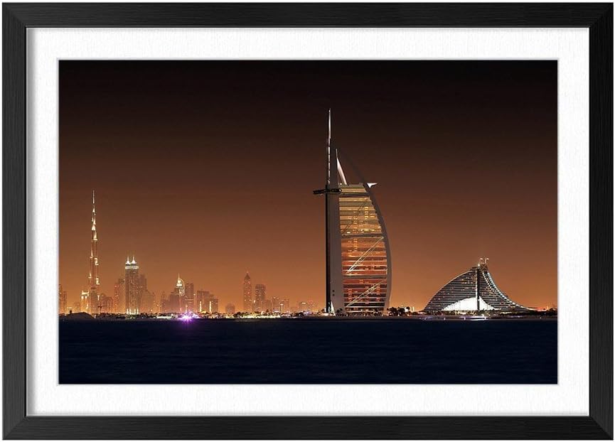 Beautiful Dubai Architecture (Db005) Black Frame Art Print Poster, Home Wall Decor(12x16 inch)